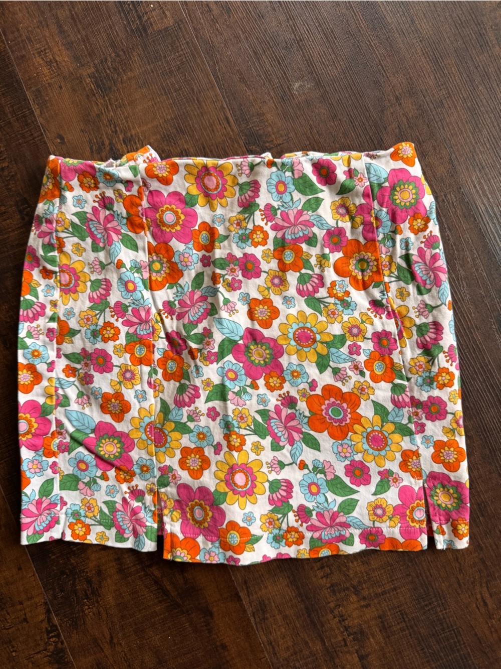 love on a hanger Floral Mini Skirt - White, Pink, Orange, Yellow, Green, Blue
